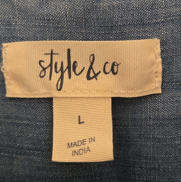 Style & Co Denim Button Up - Picture 5 of 8